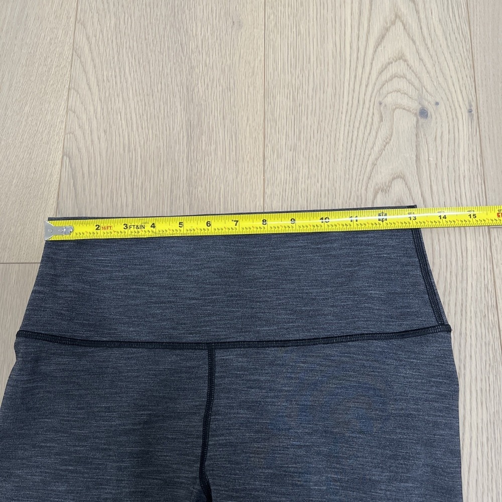 EUC Lululemon Wunder Under Crop High-Rise Heathered Black 21" Yoga Sz 8 - Picture 5 of 7